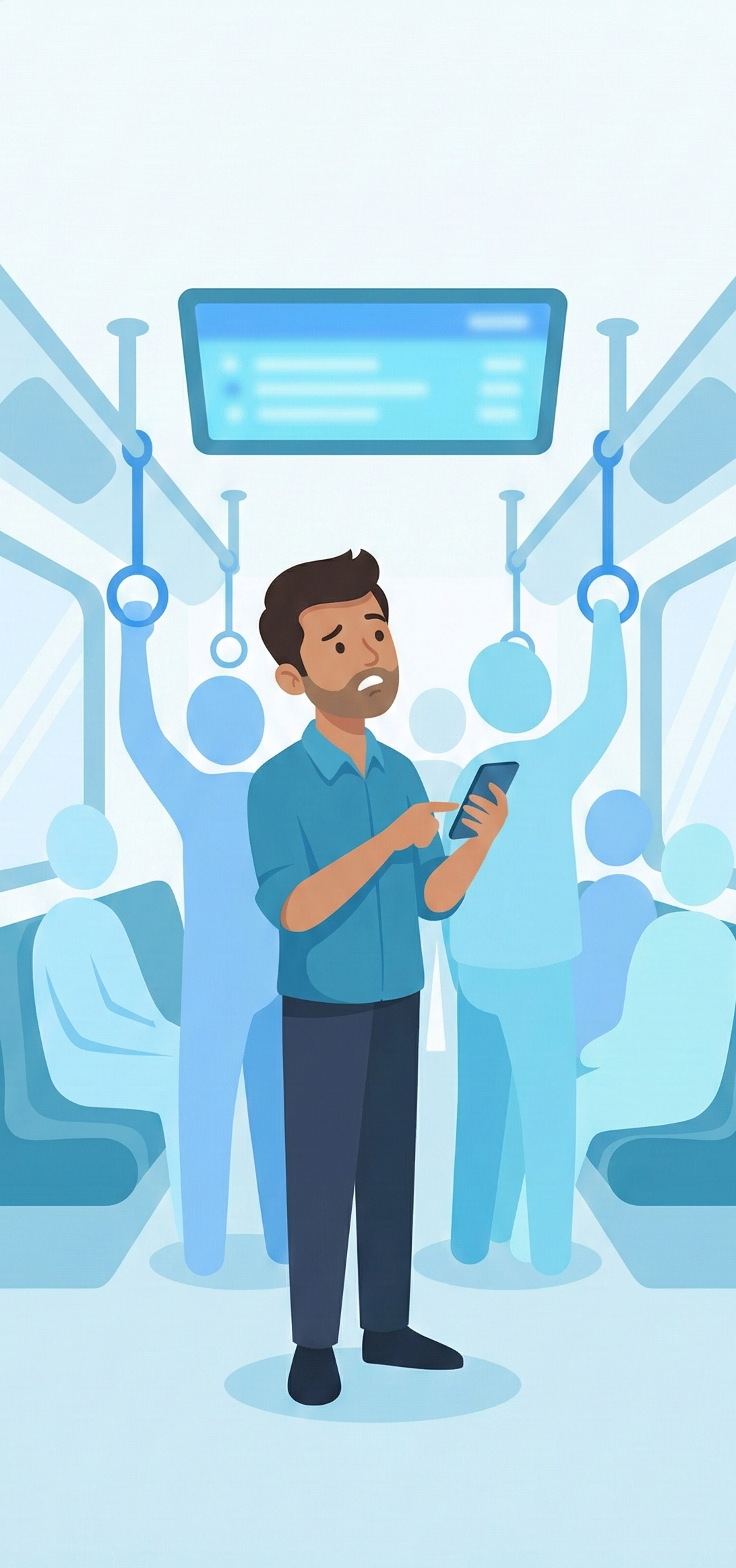 Confused inside metro